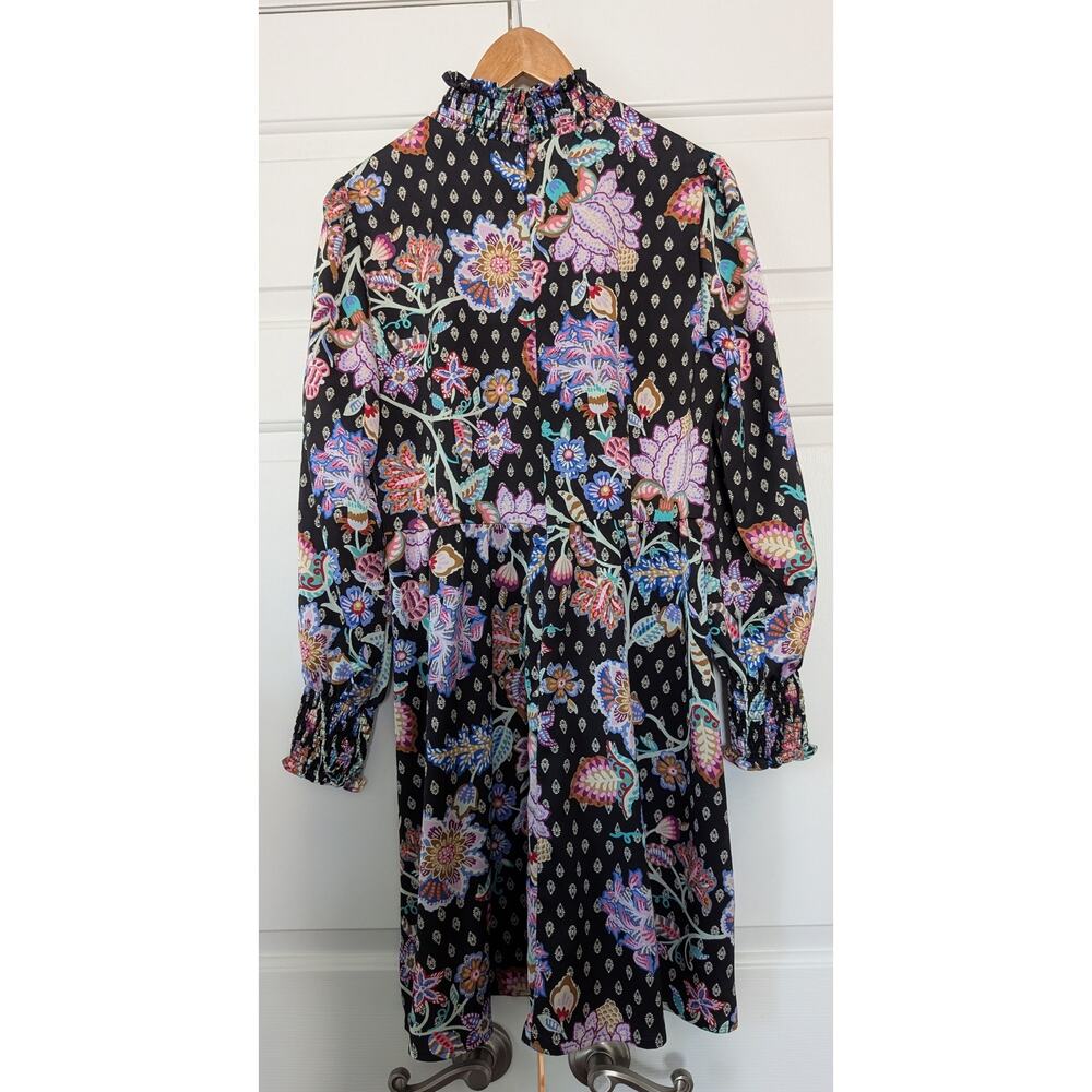 Loft Dark Floral High Neck Dress - Picture 6 of 8